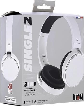 Actual product image T'nB TNB Casque bluetooth Single 2 Gris (No noise cancelling, 8 h, Wireless)