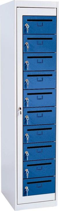 Produktbild Gürkan Schliessfachschrank lichtgrau, blau 111315, 10 Schliessfächer 40,0 x 50,0 x 180,0 cm