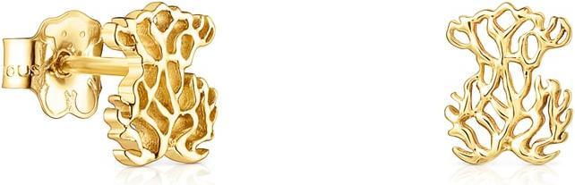 Image du produit Tous Boucles d'oreilles en or flatté avec une vraie perle et un ours en peluche 611003200 (Or)