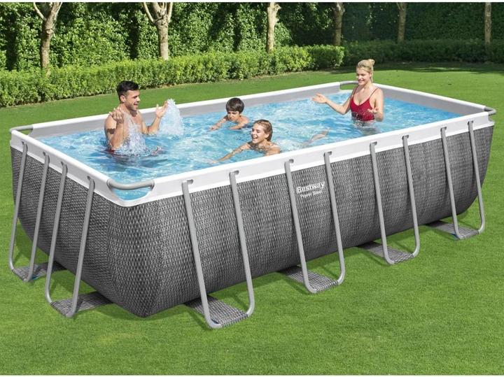 Produktbild Bestway Zwembad - Power Steel Rechthoek - 488 x 224 x 122 cm - Rotan - met Filterpomp 5.7 m3 (488 x 244 x 122 cm)