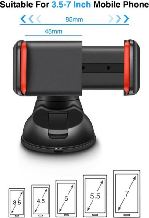 Produktbild PhoneLook Universal-Handyhalter mit Saugnapf-System aus Silikon, 360 Grad drehbar, Clip