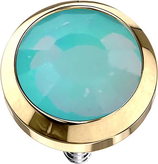Immagine prodotto Star Piercing Ancora dermica placcata oro con opale verde (Acciaio chirurgico 316L)