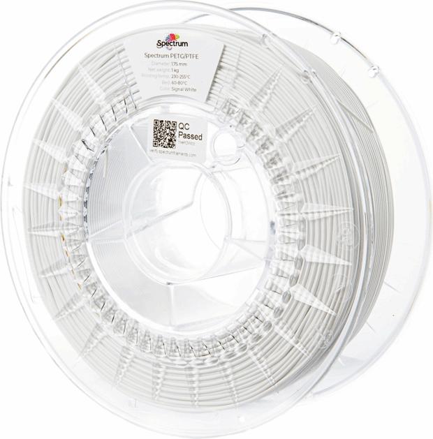 Filament PETG-PTFE white 1.0kg 1.75mm (PETG, 1.75 mm, 1000 g, White)