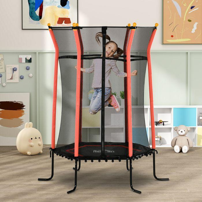Produktbild Swisshandel24 Kinder Trampolin Ø163,5 cm, Indoor Trampolin, Kindertrampolin bis 50 kg Rot (163.50 cm)