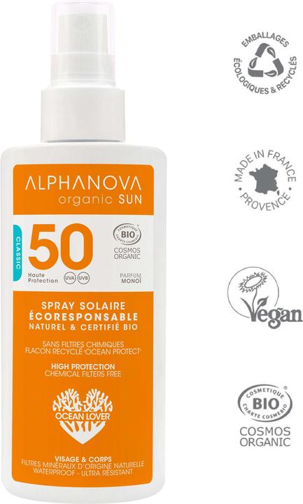 Immagine prodotto Alphanova SUN Spray Organic SPF50 125 g (Spray solare, SPF 50+, 125 g)