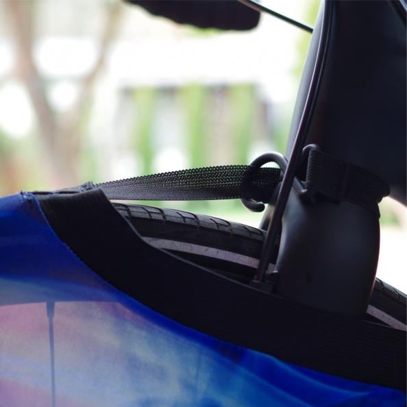 Actual product image Flexyjoy Flexible bike cover with storage case, skulls, FJB744