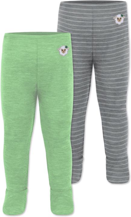 Normani 2er Pack Baby Merino Unterhose mit Füssen - 9539