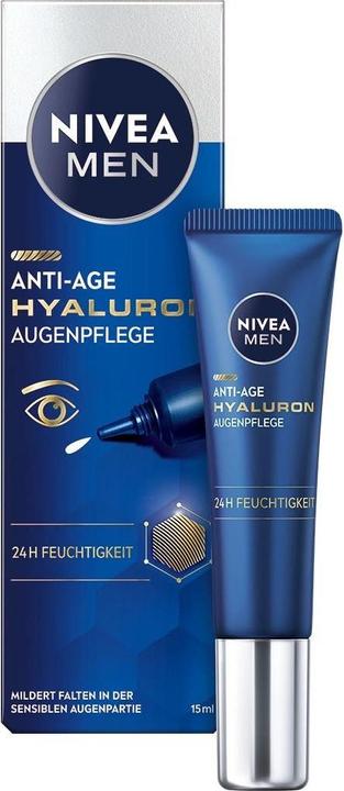 NIVEA Men Hyaluron Anti-Age Eye Cream (Crème, 15 ml, Tag + Nacht)