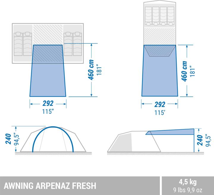 Image du produit Quechua Arpenaz Fresh (Bâche, 4.52 kg, 6 personnes)