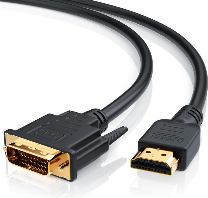 Actual product image CSL DVI to HDMI cable - Dual Link 24 1 - HDTV resolutions up to 2560x1600 - OFC copper conductor (3 m, HDMI, DVI)