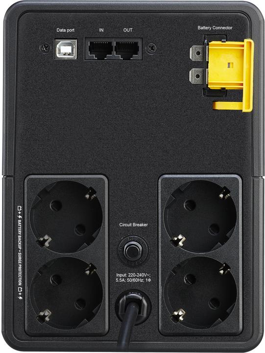 Actual product image APC BX1200MI-GR Uninterruptible Power Supply (UPS) Line-Interactive 1200 VA 650 W 4 AC Outputs (1200 VA, 650 W, Line-interactive UPS)