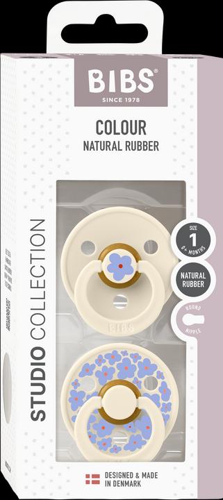 Produktbild Bibs Studio Nuggi Colour 2 PACK Latex Round 0-6m Jasmine Sage Mix (2 x, bis 6 Monate)