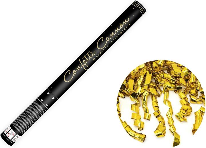Produktbild Partydeco Konfettikanone - 60cm - Metallic - Luftschlangen - Gold