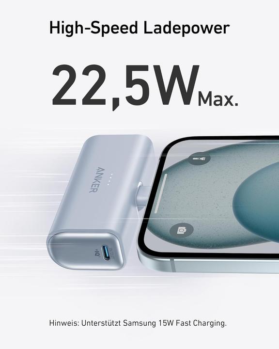 Produktbild Anker Batterie externe USB Nano - 5000mAh 22,5W (Bleu) (5000 mAh, 22.50 W)