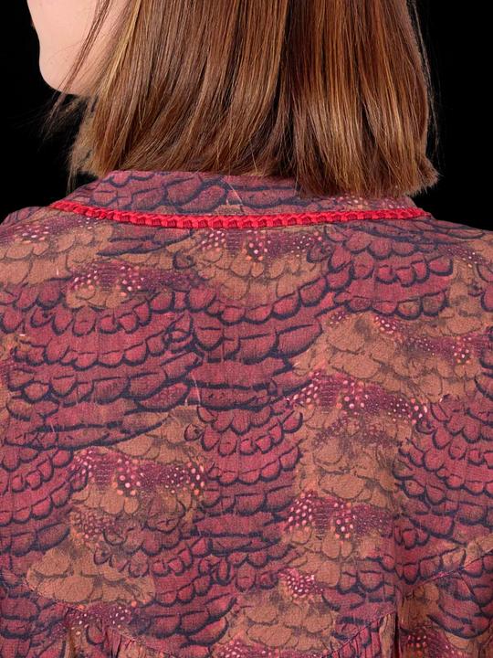 Image du produit Scotch & Soda Popover Blouse Stand Collar Feather Bordeaux (M)