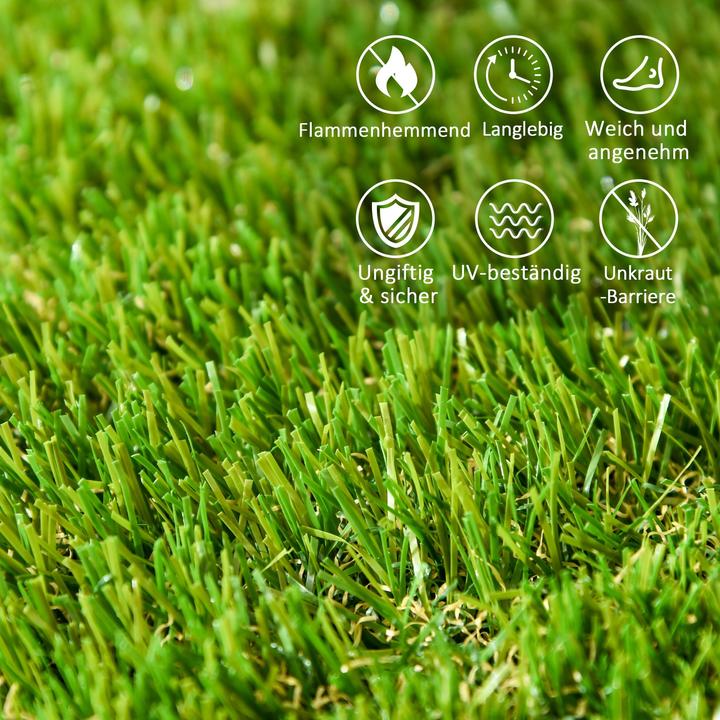 Immagine prodotto Outsunny Set di sistemi a innesto per erba artificiale da 10 pezzi con funzione di drenaggio e 11.000 fibre (10 x)