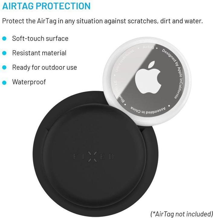 Actual product image Fixed Silicone sticker case for Apple AirTag - Black