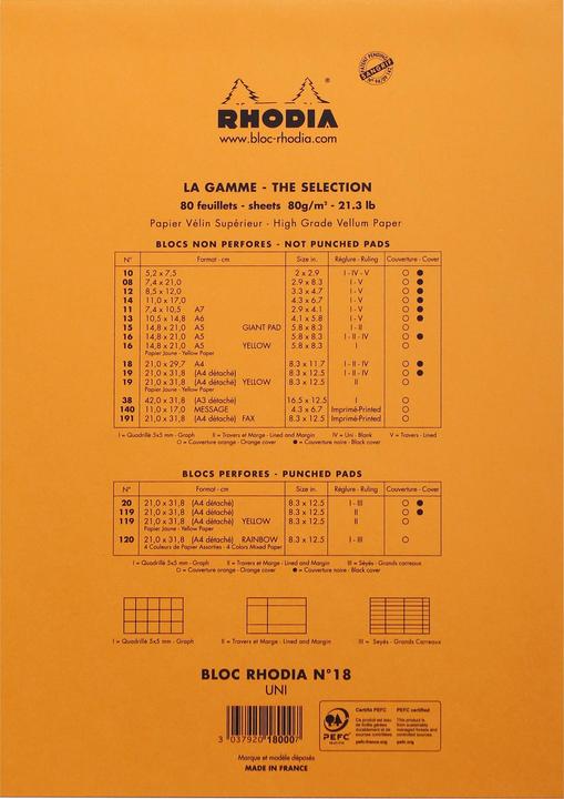 Image du produit Rhodia Basics (A4, Blanc, Couverture souple)