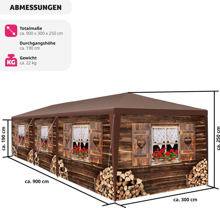 Actual product image tectake Alpine hut (900 cm, 300 cm)