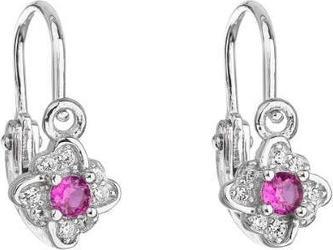 Produktbild Evolution Group Silver childrenÂ's earrings with fuchsia zircons 11175.3 for kids