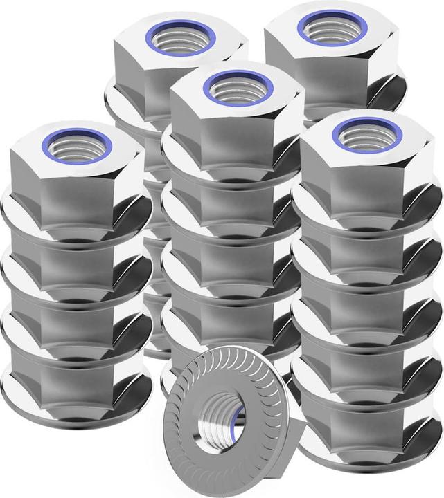 Image du produit Offgridtec Écrou de bride autobloquant avec denture de blocage DIN6926 A2 V2A acier inoxydable 25 pcs. M4 (M4, M5, M6, M8, M12, M3, M10)