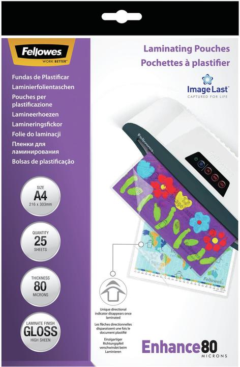 Immagine prodotto Fellowes Migliorare 80 (A4, 25 Pezzo/i, 80 µm)