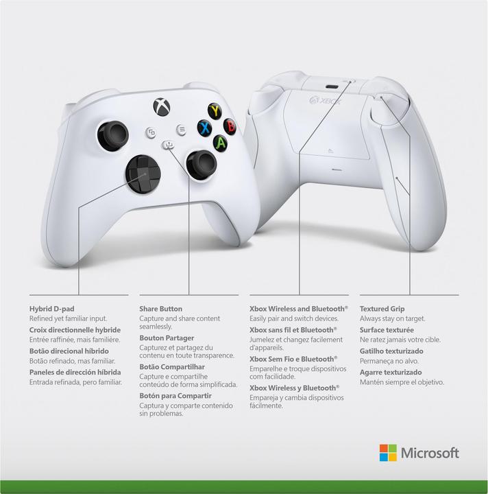 Produktbild Microsoft Xbox Wireless Controller - Robot White (Xbox Series S, Xbox One S, PC, Xbox One X, Xbox Series X)