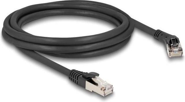 Actual product image Delock RJ45 network cable Cat.8.1 S/FTP plug 45ï¿½ angled to the right to plug straight up to 40 (S/FTP, CAT8.1, 2 m)