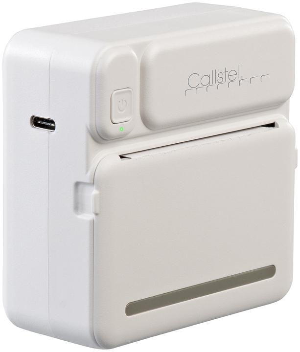 Actual product image Callstel Mobile rechargeable mini photo/label thermal printer, app, 200 dpi, BT 5.1 (Black and white)