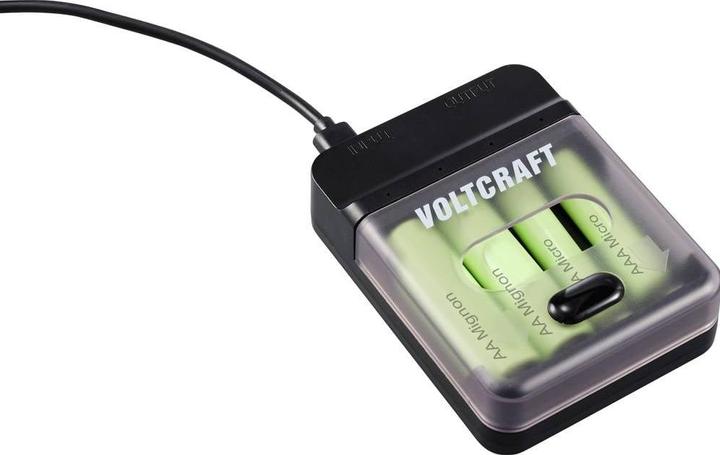 Produktbild Voltcraft VC-BC4-PB1 2in1 Ladegerät & Powerbank (1 Stk., AA, AAA, 500 mAh, Ladegerät ohne Akku)