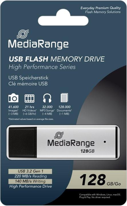 Actual product image MediaRange USB stick (128 GB, USB 3.0)