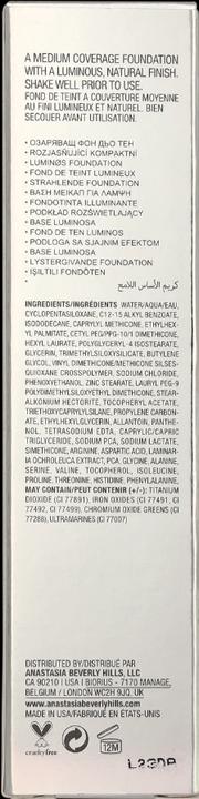 Valori nutrizionali e ingredienti Anastasia Beverly Hills Fondotinta luminoso (335W)