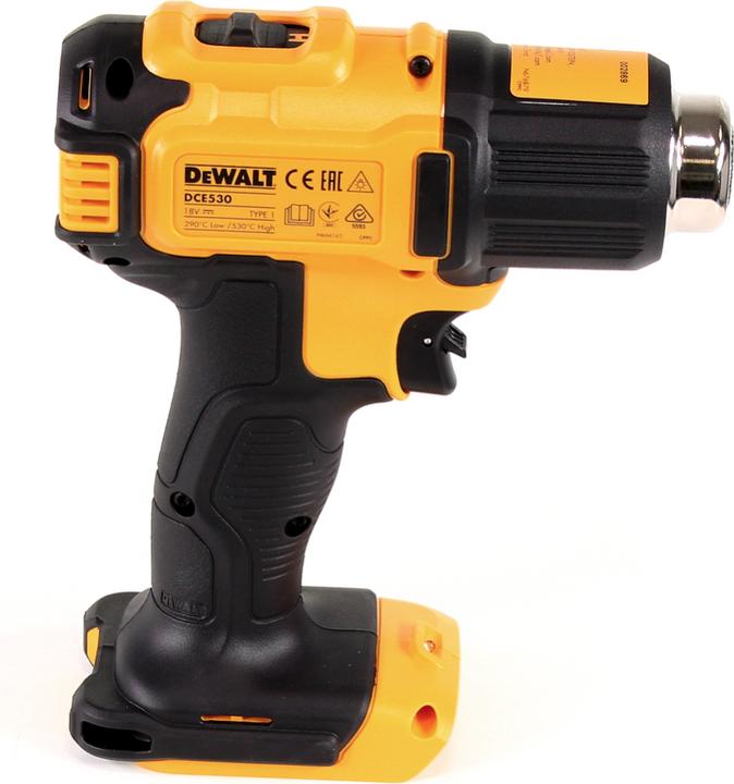 Produktbild DeWalt DCE 530 N Akku Heissluftpistole 18V 530°C + 1x Akku 2,0Ah + Flächen- und Reflektordüse -