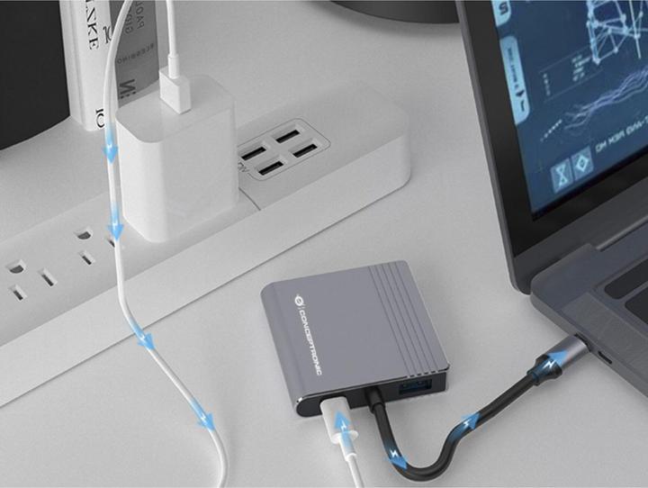 Actual product image Conceptronic 4-in-1 USB 3.2 Gen 1 Docking Station (USB-C, 4 Ports)