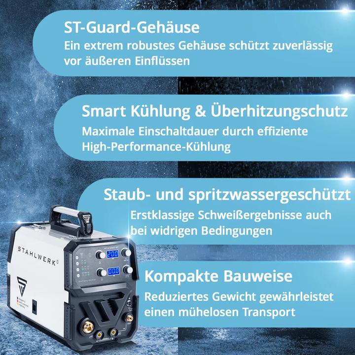 Image du produit Stahlwerk Soudeuse combinée MTM-200 ST 3-en-1 avec dévidoir de fil synergique 200 A