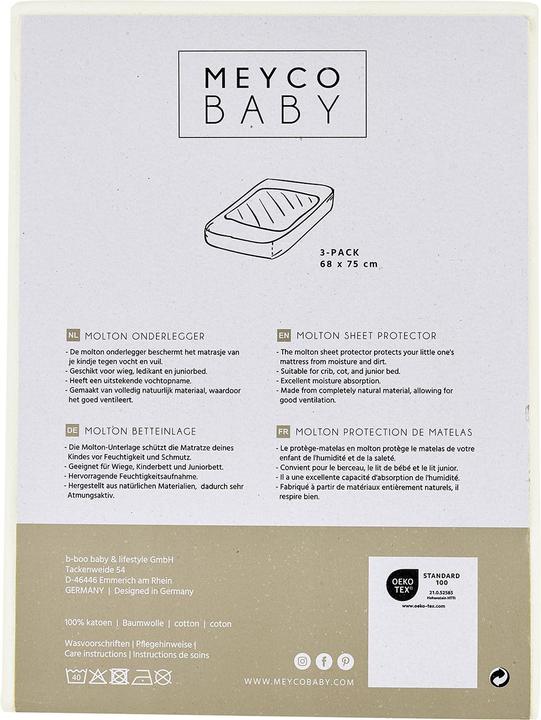 Actual product image Meyco molton bed pad - pack of 3