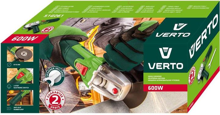 Actual product image Verto 061 Angle grinder 12000 RPM (115 mm)