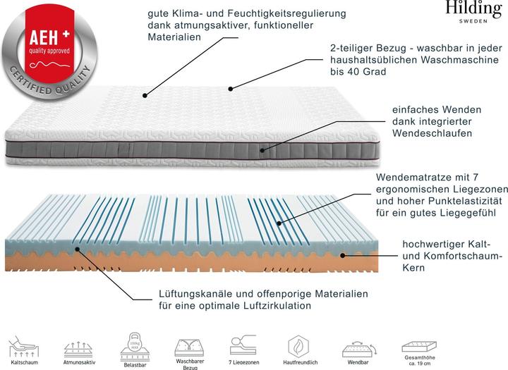 Produktbild Hilding Sweden HEJ! Wendematratze (90 x 200 cm, Schaumstoffkern)