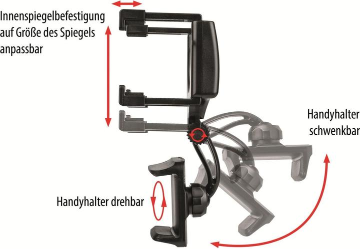 Actual product image Eufab Car smartphone holder with interior mirror attachment