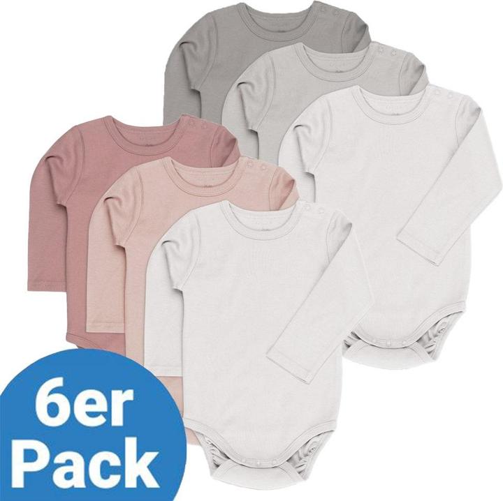 Produktbild La Loona LaLoona Baby-Bodys & Wickelbodys Body Langarm 6er Pack - Beere Grau - (80)