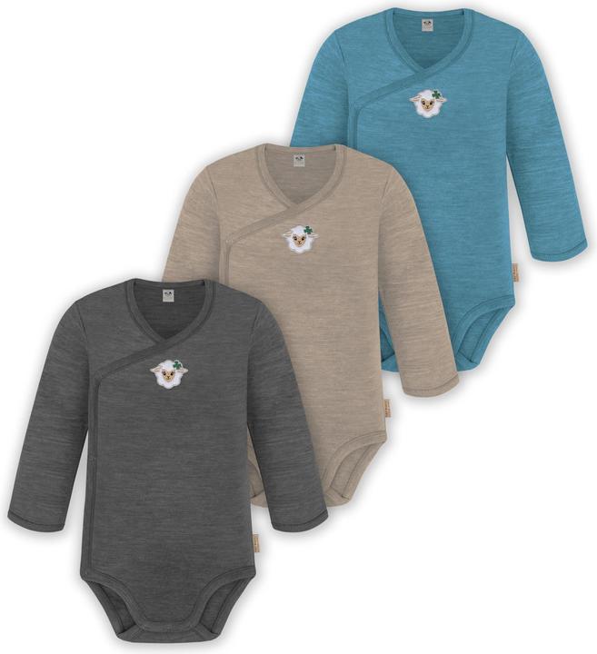 Immagine prodotto Normani Confezione da 3 pezzi di body a maniche lunghe in merino per bambino e bambina - 9355 (86)