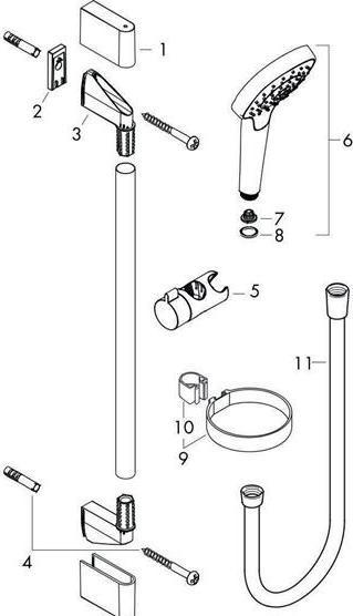 Image du produit hansgrohe HG Ensemble de douche CROMA SELECT S VARIO Unica'Croma Bsta 650mm m Casetta we/chr