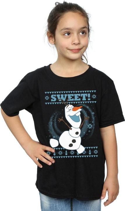 Actual product image Disney Girls Frozen Olaf Sweet Christmas Cotton T-Shirt (152, 158)