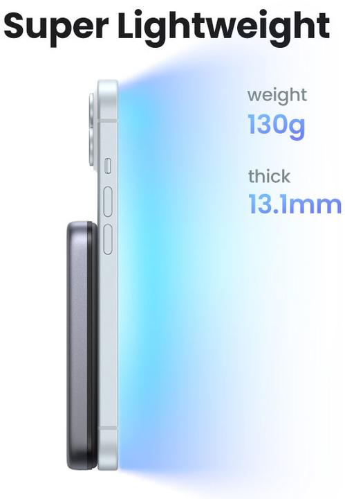 Immagine prodotto Ugreen 10000mah Magnetic Wireless Power Bank Space Grey Powerbank - Gr - 10000 mAh (10000 mAh, 20 W, 20 Wh)