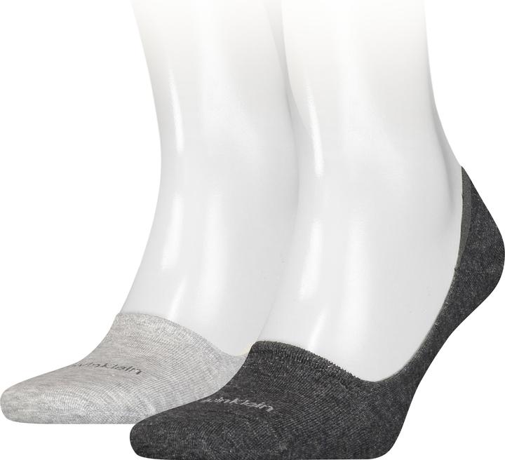 Produktbild Calvin Klein Mens Cotton Men's No Show Socks 2 Pack Footie, Dark Grey Melange, 39/42 (2er Pack, 39 - 42)