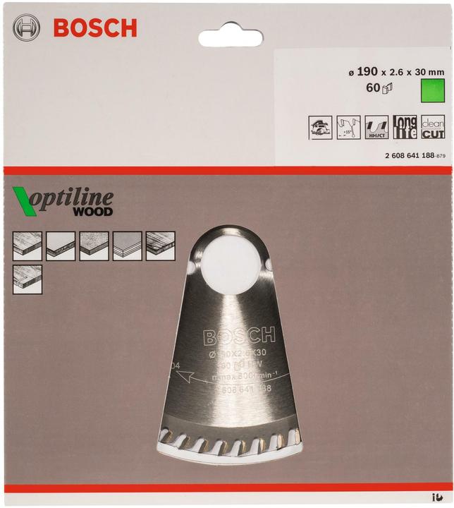 Produktbild Bosch Professional Zubehör PRO Wood Kreissägeblatt, 190 x 2.6 x 30 mm