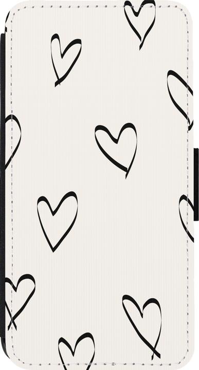 Immagine prodotto PhoneLook Cover Portafoglio nero San Valentino 2023 cuori minimalisti (Apple iPhone 13 Pro)