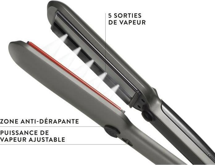 Image du produit Jean Louis David 39968 Lisseur de cheveux à vapeur infrarouge Protéger jusqu'à 235C max 50 W (Fer plat)