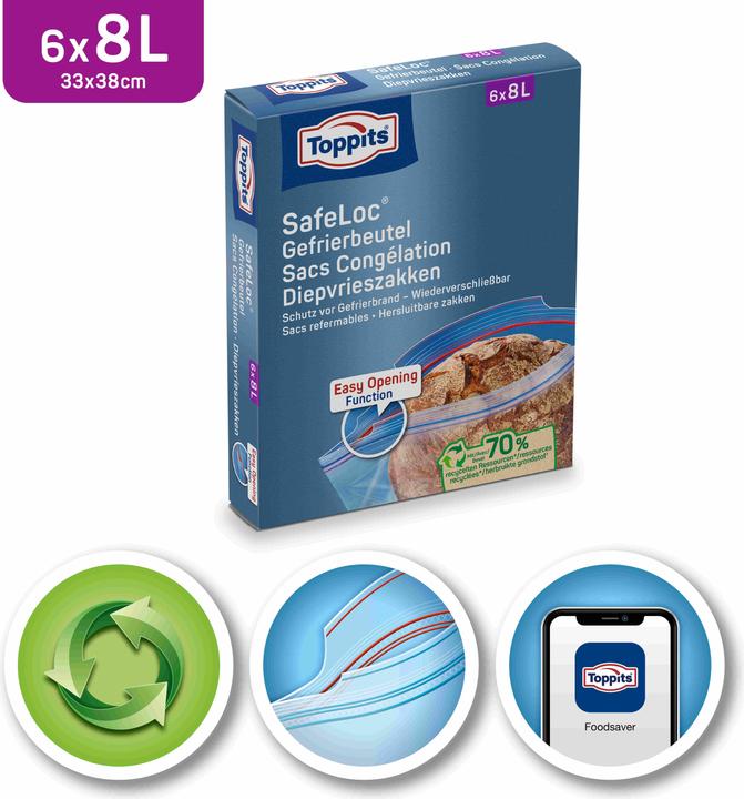 Actual product image Toppits Double closure freezer bag (6 x)
