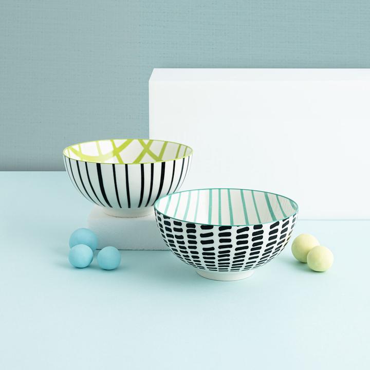 Produktbild Bidasoa Schalenset Zigzag Bunt aus Keramik 15 x 15 x 7,3 cm (2 Stücke) (2 x)